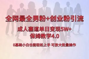 全网首发成人用品单日卖货5W+，最全男粉+创业粉引流玩法，小白也能轻松…-创客聚集地