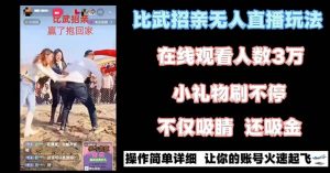 最近很火的无人直播“比武招亲”的一个玩法项目简单-创客聚集地