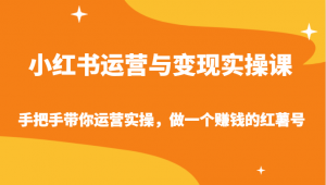 小红书运营与变现实操课-手把手带你运营实操，做一个赚钱的红薯号-创客聚集地