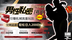 全网最新男性私密赛道玩法，引爆私域流量，轻松日入2000+-创客聚集地