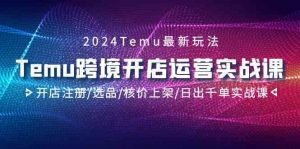 2024Temu跨境开店运营实战课，开店注册/选品/核价上架/日出千单实战课-创客聚集地