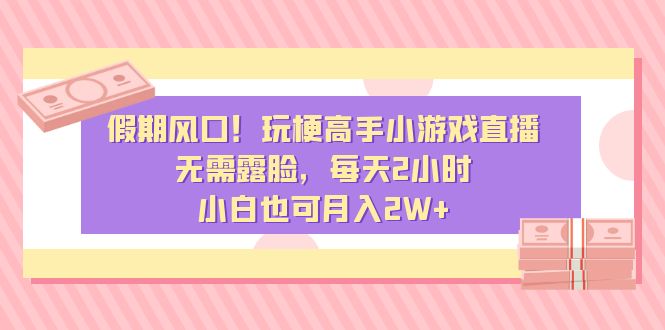 假期风口！玩梗高手小游戏直播，无需露脸，每天2小时，小白也可月入2W+-创客聚集地