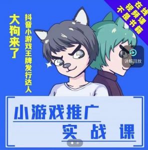 大狗来了：小游戏推广实战课，带你搭建一个游戏推广变现账号-创客聚集地