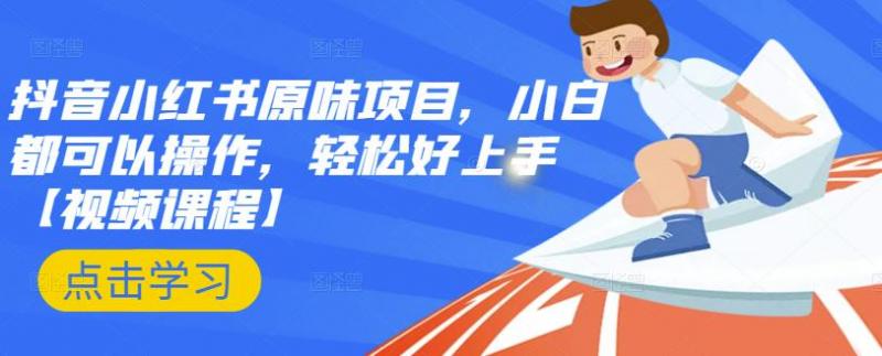 抖音小红书原味项目，小白都可以操作，轻松好上手【视频课程】-创客聚集地