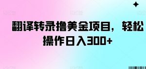 翻译转录撸美金项目，轻松操作日入300+-创客聚集地
