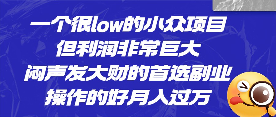 [抖音快手]一个很low的小众项目，但利润非常巨大，闷声发大财的首选副业，操作的好月入过万-创客聚集地