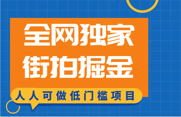 全网独家一街拍掘金，低门槛人人可做的赚钱项目-创客聚集地