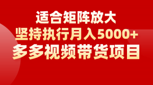 矩阵操作月入5000+，多多视频带货项目，适合新手，也适合老手放大-创客聚集地