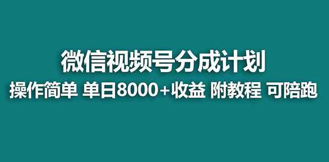 【蓝海项目】视频号分成计划最新玩法，单天收益8000+，附玩法教程，24年…-创客聚集地