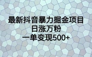 最新抖音暴力掘金项目，日涨万粉，一单变现500+-创客聚集地