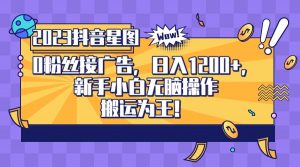 2023抖音0粉星图任务，新手小白无脑搬运，单号日入1200-创客聚集地