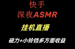 快手深夜性感ASMR挂机直播，磁力+小铃铛收益（附带工具和5G素材）-创客聚集地