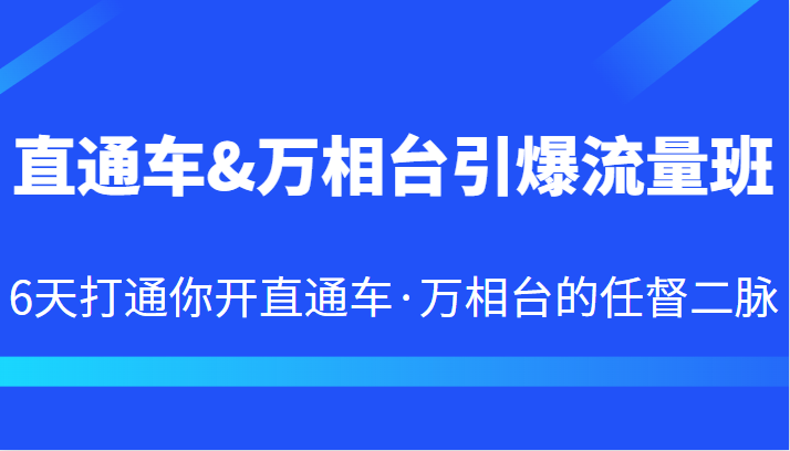 直通车&万相台引爆流量班 6天打通你开直通车·万相台的任督二脉-创客聚集地