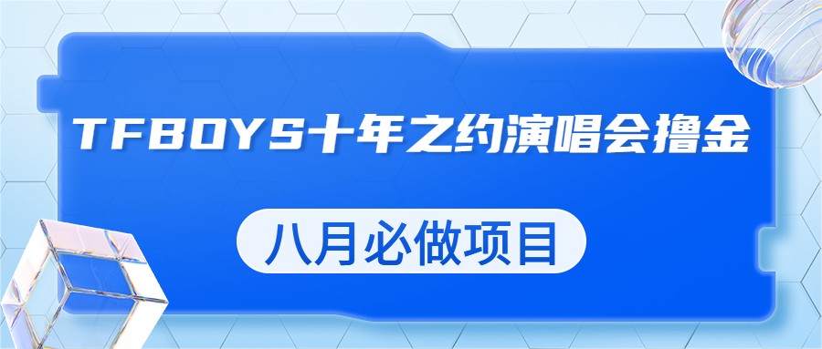 最新蓝海项目，靠最近非常火的TFBOYS十年之约演唱会流量掘金，八月必做的项目-创客聚集地