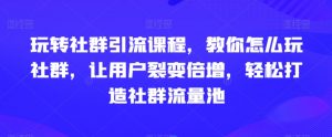 玩转社群引流课程，教你怎么玩社群，让用户裂变倍增，轻松打造社群流量池-创客聚集地