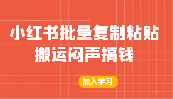 某公众号付费文章：小红书批量复制粘贴搬运闷声搞钱！-创客聚集地