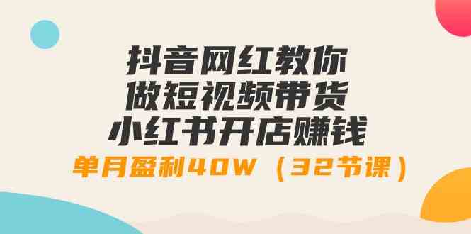 抖音网红教你做短视频带货+小红书开店赚钱，单月盈利40W（32节课）-创客聚集地