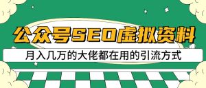 公众号SEO虚拟资料，操作简单，日入500+，可批量操作-创客聚集地