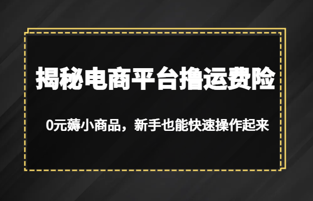 揭秘电商平台撸运费险，0元薅小商品，新手也能快速操作起来-创客聚集地