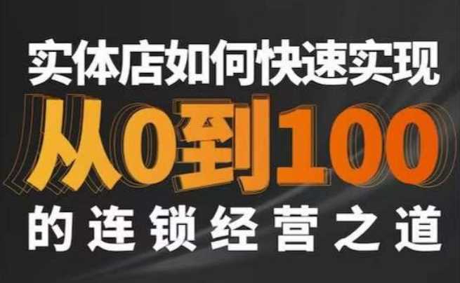 星哥·实体如何快速实现从0-100的连锁经营之道-创客聚集地