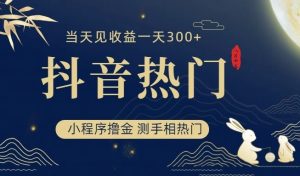 抖音最新小程序撸金，测手相上热门，当天见收益一小时变现300+-创客聚集地