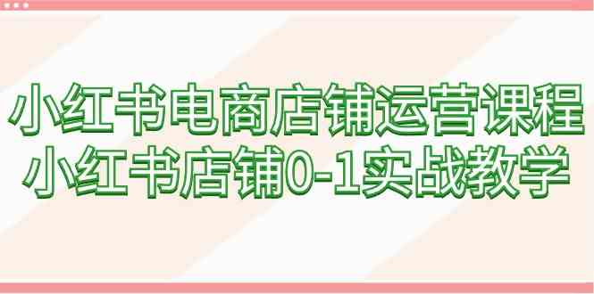 小红书电商店铺运营课程，小红书店铺0-1实战教学（60节课）-创客聚集地