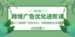 跨境广告·优化进阶课·第23期，8*15数模广告优化法，用数据驱动决策-创客聚集地
