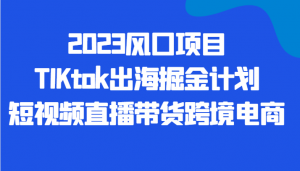 2023风口项目TIKtok出海掘金计划短视频直播带货跨境电商-创客聚集地
