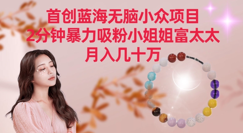 首创蓝海无脑小众项目，2分钟暴力吸粉小姐姐富太太，月入几十万-创客聚集地