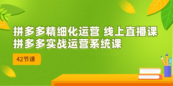 2023年8月新课-拼多多精细化运营 线上直播课：拼多多实战运营系统课-42节-创客聚集地