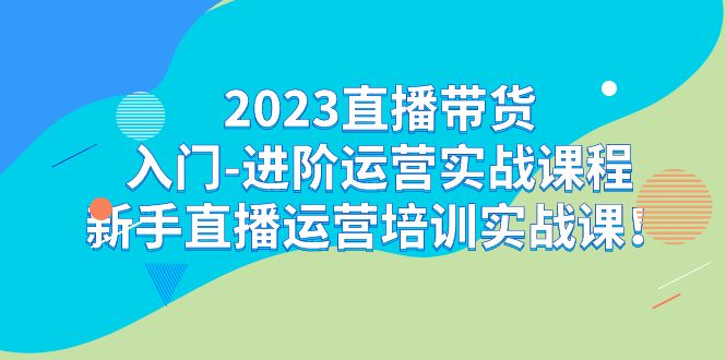 2023直播带货入门-进阶运营实战课程：新手直播运营培训实战课-创客聚集地
