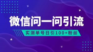 2023年最新流量风口：微信问一问，可引流到公众号及视频号，实测单号日引流100+-创客聚集地