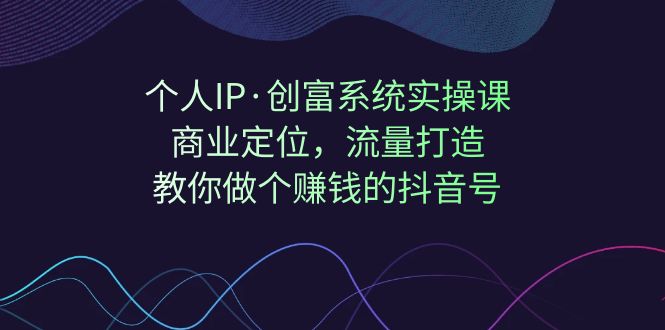 个人IP·创富系统实操课：商业定位，流量打造，教你做个赚钱的抖音号-创客聚集地