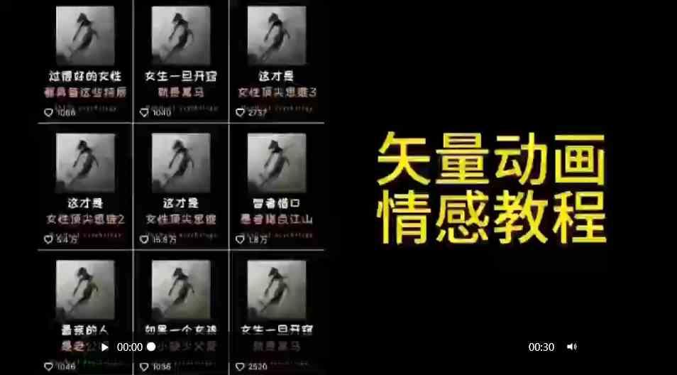 矢量动画情感教程：高点赞涨粉，适合情感、思维、创业教育等赛道-创客聚集地