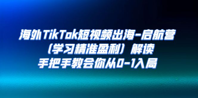 海外TikTok短视频出海-启航营（学习精准盈利）解读，手把手教会你从0-1入局-创客聚集地