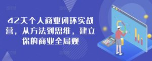 42天个人商业闭环实战营,从方法到思维,建立你的商业全局观-创客聚集地