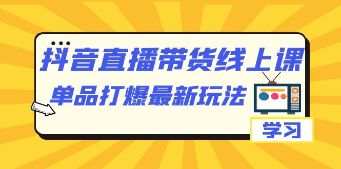 抖音·直播带货线上课，单品打爆最新玩法（12节课）-创客聚集地