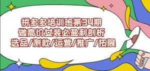 拼多多培训班第34期：做高价女装必盈利剖析选品/测款/运营/推广/拓展-创客聚集地