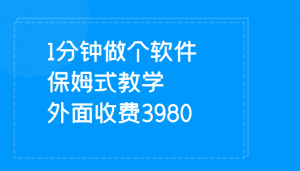 1分钟做个软件  有人靠这个已经赚100W 保姆式教学  外面收费3980-创客聚集地