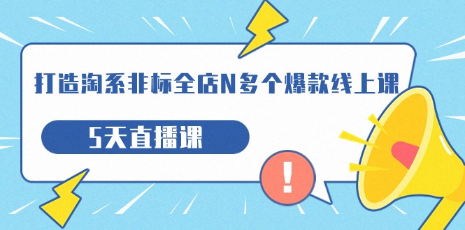 打造-淘系-非标全店N多个爆款线上课，5天直播课（19期）-创客聚集地