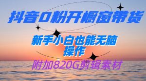 抖音0粉开橱窗带货，日入500+，新手小白也能无脑操作【附加820G剪辑资料】-创客聚集地