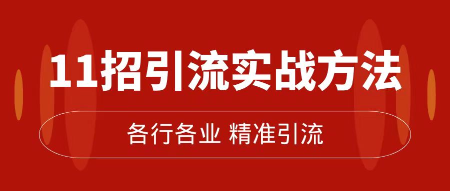 精准引流术：11招引流实战方法，让你私域流量加到爆（11节课完整版）-创客聚集地