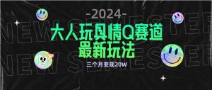 全新大人玩具情Q赛道合规新玩法 零投入 不封号流量多渠道变现 3个月变现20W-创客聚集地
