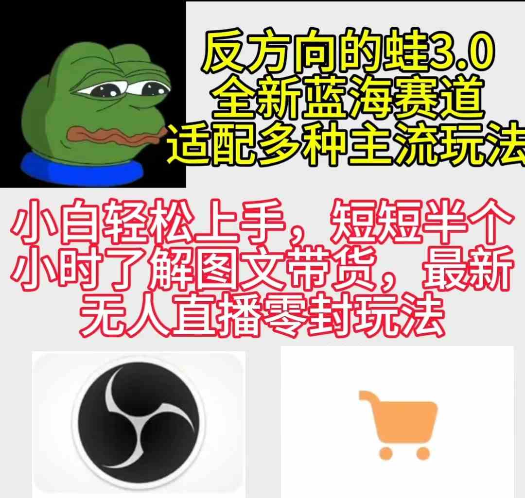 反方向的蛙3.0，图文最新玩法，变现多元化，新蓝海项目，小白轻松上手-创客聚集地