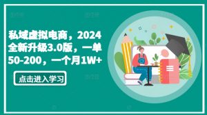 私域虚拟电商，2024全新升级3.0版，一单50-200，一个月1W+-创客聚集地