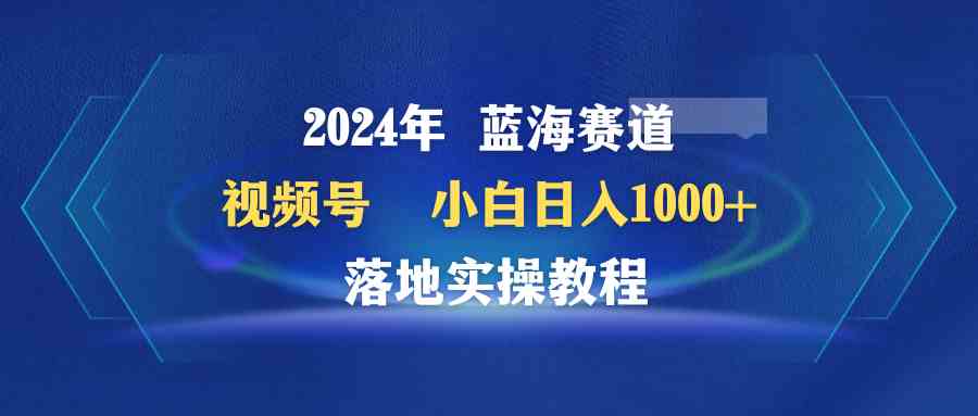 2024年蓝海赛道 视频号  小白日入1000+ 落地实操教程-创客聚集地