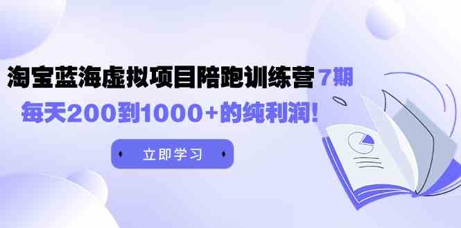 黄岛主《淘宝蓝海虚拟项目陪跑训练营7期》每天200到1000+的纯利润-创客聚集地