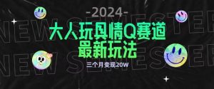 全新大人玩具情Q赛道合规新玩法，公转私域不封号流量多渠道变现，三个月变现20W-创客聚集地