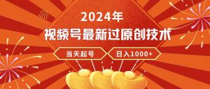 2024年视频号最新过原创技术，当天起号，收入稳定，日入1000+-创客聚集地