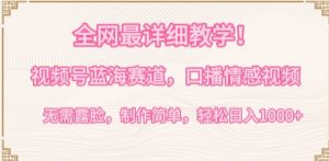 全网最详细教学,视频号蓝海赛道,口播情感视频,无需露脸,制作简单,轻松实现日入1000+-创客聚集地